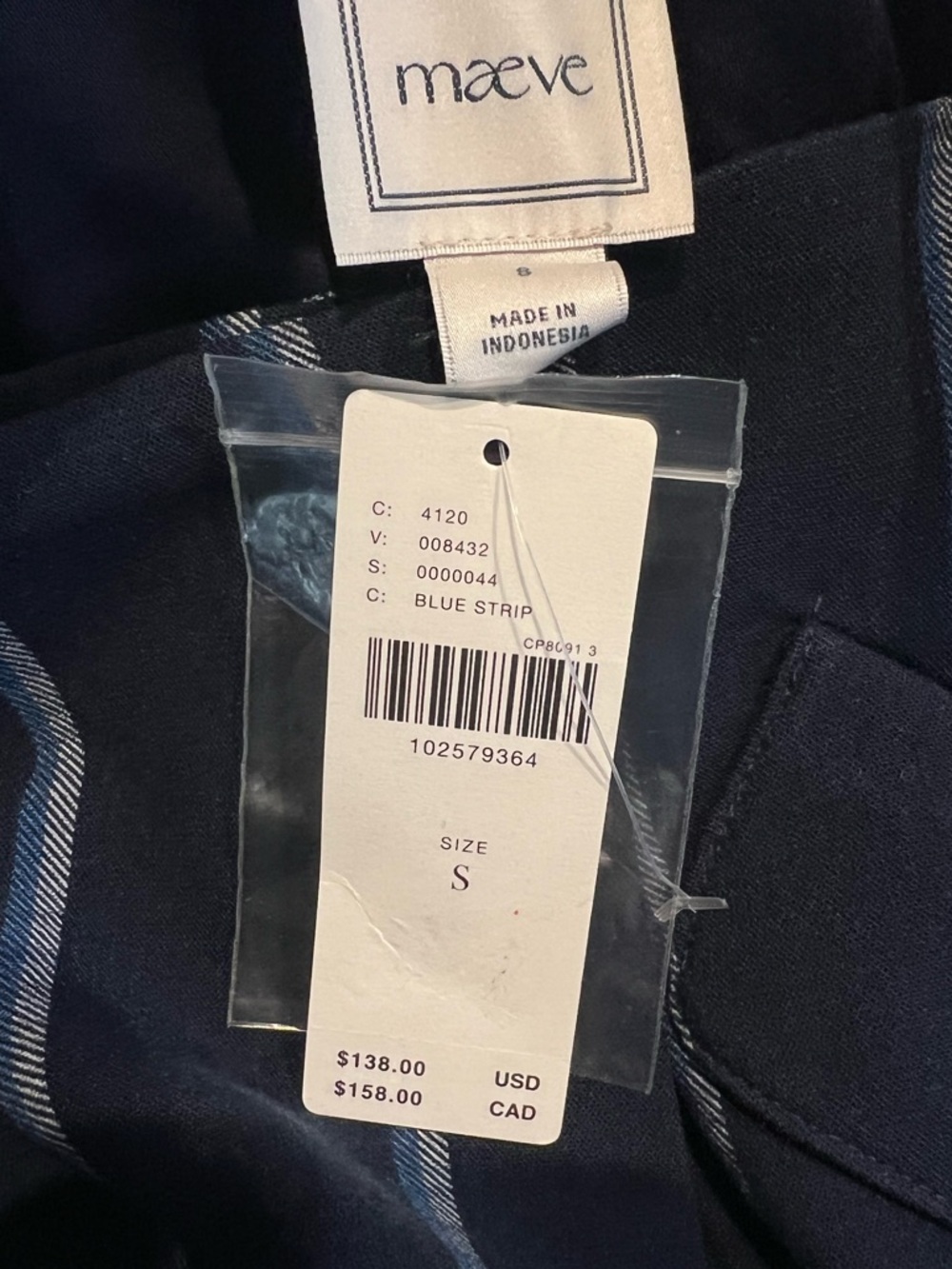 Anthropologie A-Line Mini Skirt Maeve Wrap New Navy Blue Pinstripe Small - Picture 12 of 13